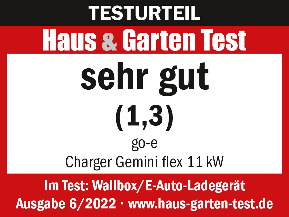 Testsiegel Haus & Garten Test: Wallbox go-e Charger Gemini flex