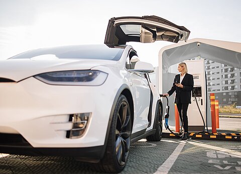 EV charging outdoors