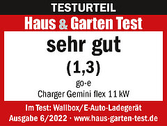 Testsiegel Haus & Garten Test: Wallbox go-e Charger Gemini flex
