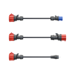 Adapterset: go-e Charger Gemini flex 11 kW auf CEE blau 16A, CEE rot 32A und Haushaltsstecker