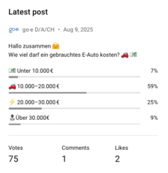 [Translate to Deutsch (Deutschland):] Youtube Umfrage über den Preis eines gebrauchten E-Autos.