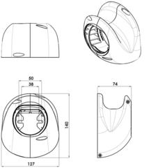 Kabelhalter Typ 2 Dimensionen