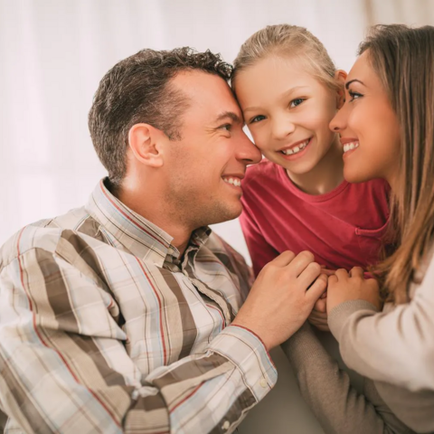 Happy family at home